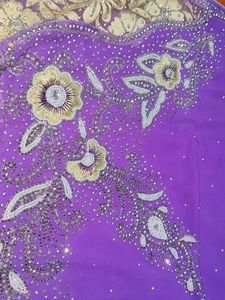 Embroidered Purple Saree