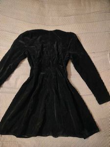 Black Velvet Long Sleeve Dress