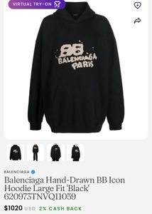 Balenciaga Hand Painted Black Hoodie