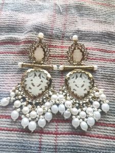 White Cutwork Earrings