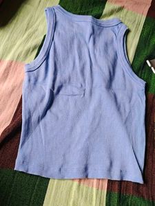 Blue Ribbed Tank Top