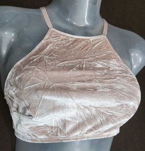 Velvet Halter Bra Top