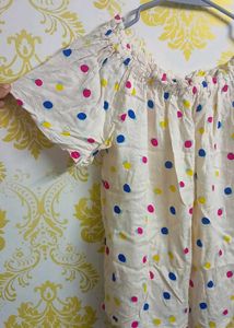 Off Shoulder Polka Dot Top