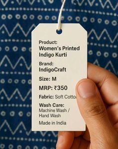 Trendy Indigo Cotton Kurti – Fresh Piece | M Size