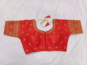 Banglori Silk Embroidery Work Red Blouse