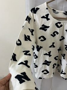 SALE!! White Crop Top With 3/4th Sleeves