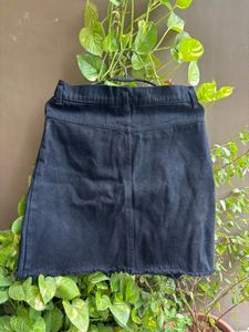 Imported Denim Skirt, Ripped bottom
