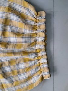 Striped Trousers Pants For Women In Yellow