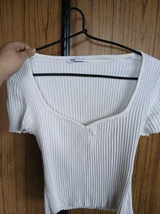 ZARA WOMEN SWEETHEART NECK TOP