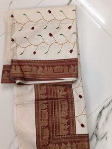 Elegant Floral Embroidered Saree