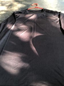 Men Solid Neck Polyester Black T-shirt