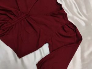 Maroon Crop Top