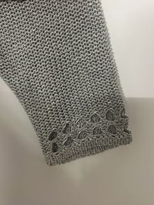 Silver Knit V-Neck Sweater