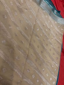 🆕 Ivory teal silk cotton Saree