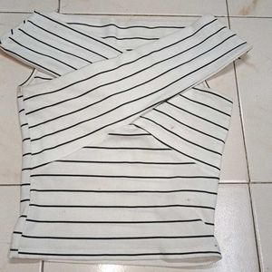 Striped Cross Over Top