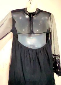 Black Lace Detail Dress