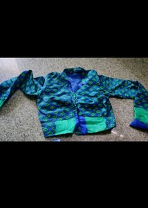 Elegant Blue &amp; Green Saree