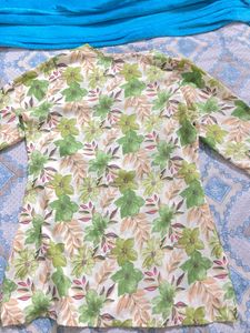Leaf Print Tunic Top