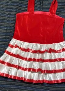 Festive Red &amp; White Party Dress