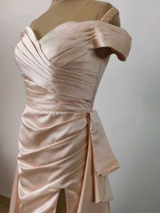 Satin Off-Shoulder Gown