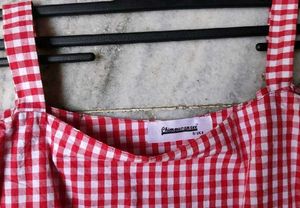 Gingham Off-Shoulder Top