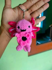 Axolotl Crochet Keychain✨