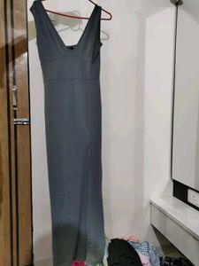 Elegant Gray Maxi Dress Price Negotiable