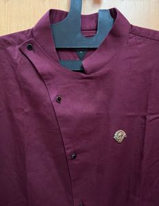 Indo Western Short Kurta For Men With Brooch