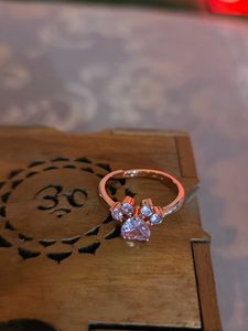 Ring rose-gold plated paw
