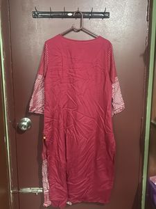 Maroon &amp; White Printed Pant Set
