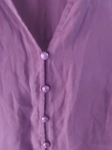 Purple Shein Button-Down Blouse