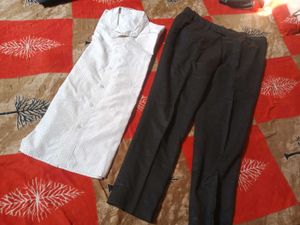 white shirt 👕 and black pant