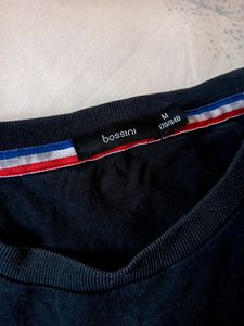 BOSSINI Original Navy Blue Men Full Sleeved T Shirt