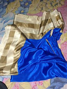 Elegant Blue &amp; Gold Saree