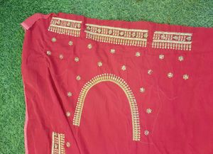 Red &amp; Gold Embroidered Lehenga