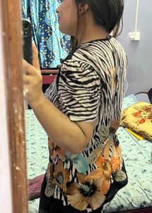 Pintrest korean Floral Print Top