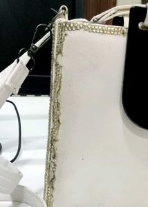 Unique White &amp; Black Handbag
