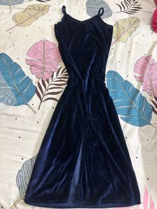 Navy Velvet Slip Dress