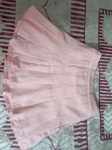 Pink Pleated Mini Skirt