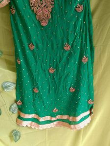 Heavy Party Wear Green Suit.