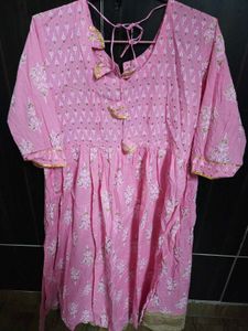Pink Printed Kurta Set