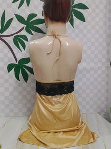 (100)Golden Lace Lingerie Set