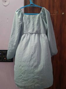 Blue Striped Long Sleeve Dress