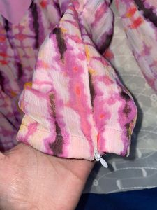 Tie &amp; Dyed Puff Sleeves Top