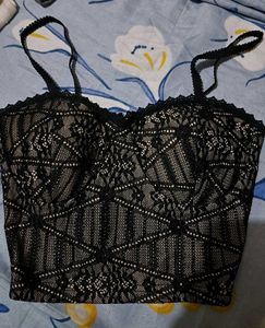 Black net top