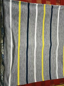 Striped Tee - Gray, White, Navy, Yellow T-shirt