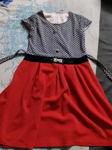 Girls' Red & Black Dress