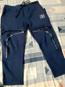 Stylish Blue Zippered Joggers
