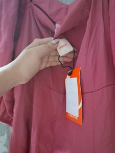 Balloon Sleeved Pink Maxi Dress