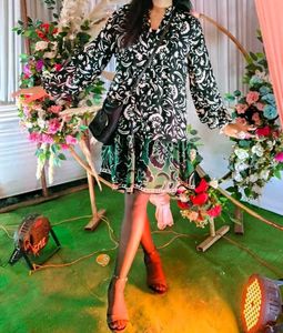 Green Ruffled Hem Dress